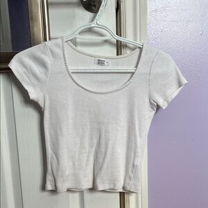 Ardene White Ribbed T-Shirt